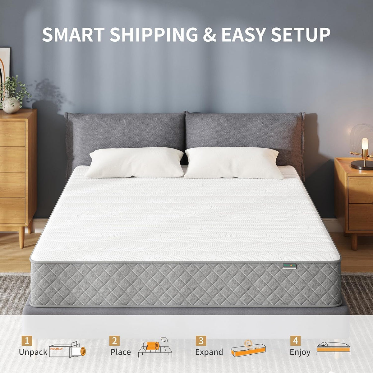Mattress Queen Size, 10 Inch Hybrid Memory Foam Firm Queen Mattress Size with Hybrid Mattresses in a Box Pressure Relief & Supportive