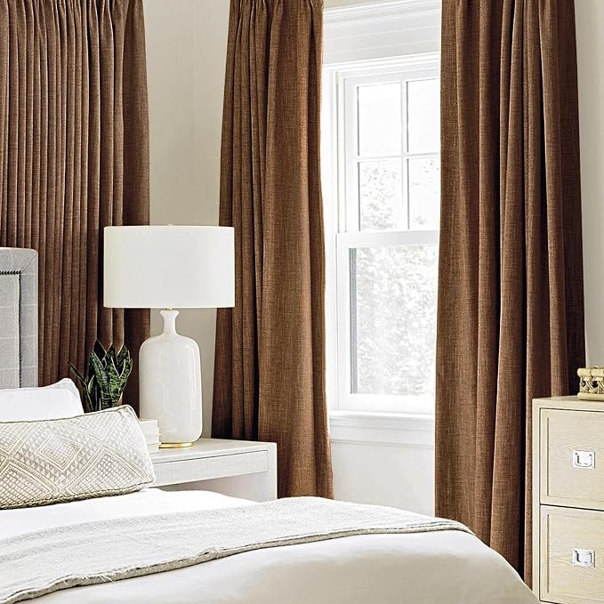 MIULEE 100% Blackout Linen Curtains