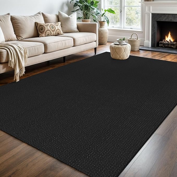 KOZYFLY Washable Area Rug 6x9 ft Rubber Backed Non Slip Rugs
