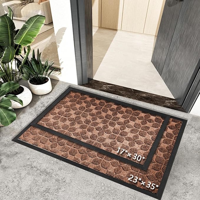 Bulijojo Sturdy Front Entrance Doormats, Durable Heavy Duty Welcome Mat