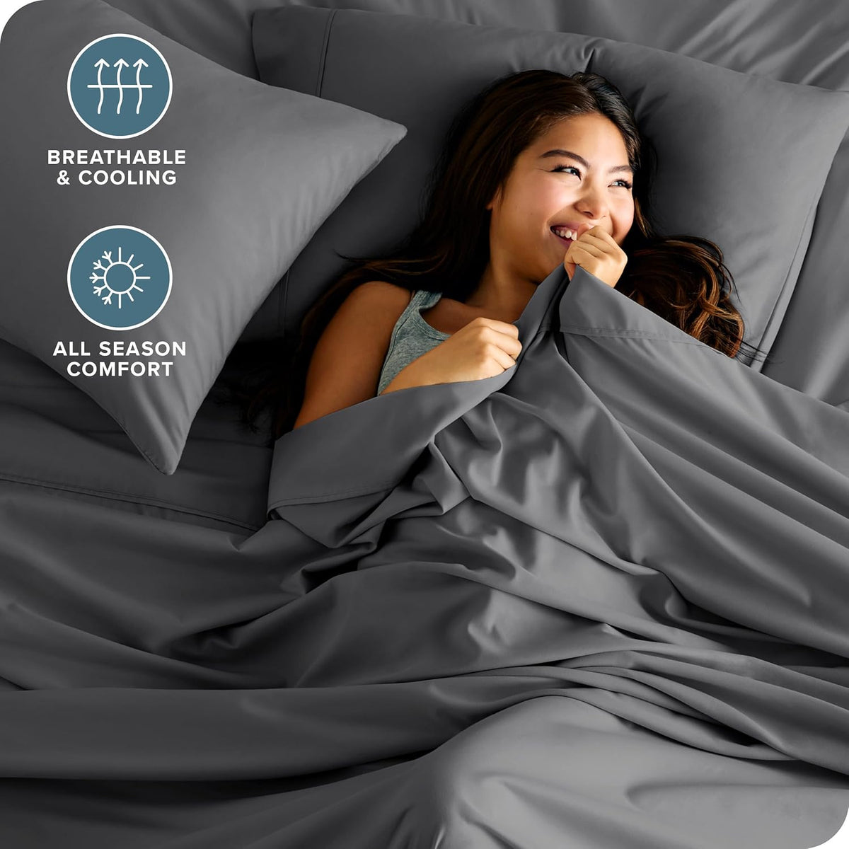 Bare Home Twin XL Sheet Set - College Dorm Size - Luxury 1800 Ultra-Soft Microfiber Twin Extra Long Bed Sheets - Deep Pockets - Easy Fit - Extra Soft - 3 Piece Set - (Twin XL, Grey)