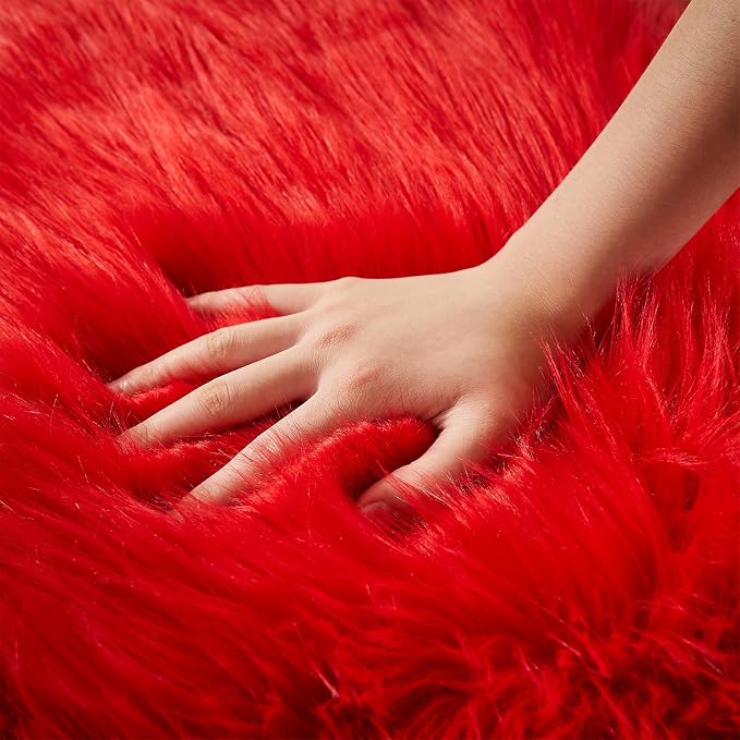 AMTOVO Faux Fur Rug, Fluffy Sheepskin Rug, Fuzzy Ultra Soft 2 x 3 ft Shag Rugs