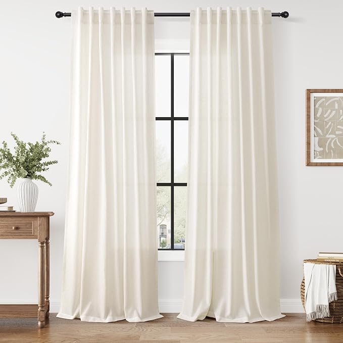 Nanspring Modern Linen Curtains 96 Inches Long