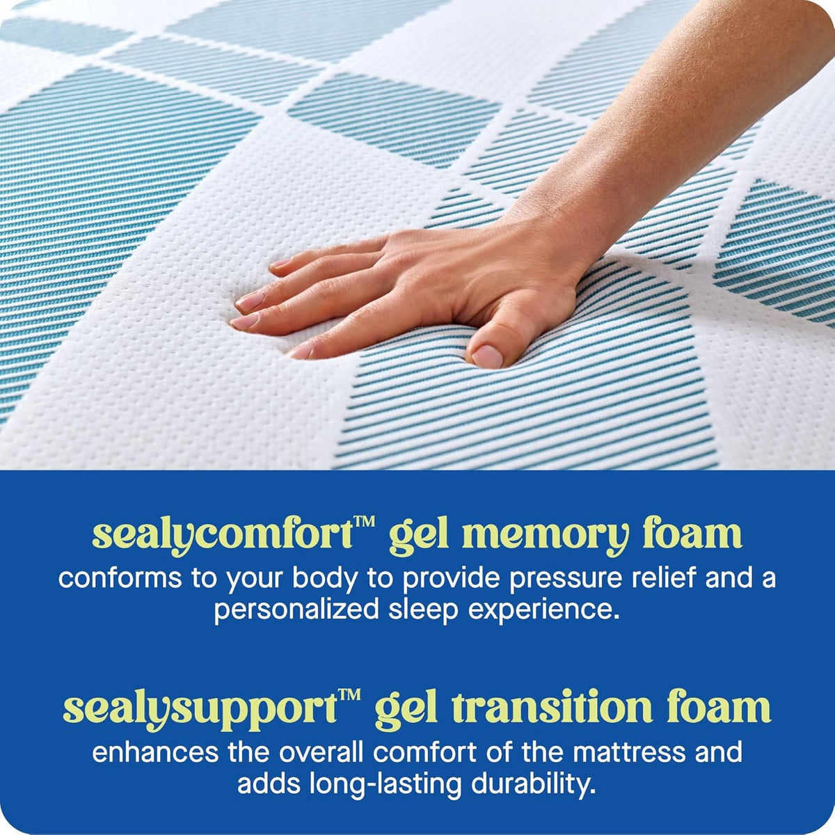 Sealy Dreamlife 10” Foam Mattress-in-a-Box, Queen, SealyComfort Gel Memory Foam, Surface-Guard Technology, 10 Year Limited Warranty, Made in The USA
