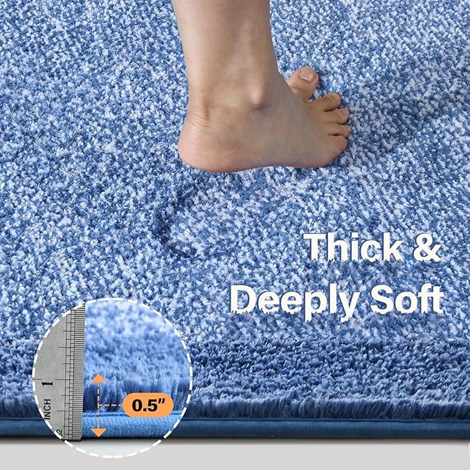 48x32 Large Bathroom Rugs Washable Non Slip, Soft Absorbent Quick Dry Mats