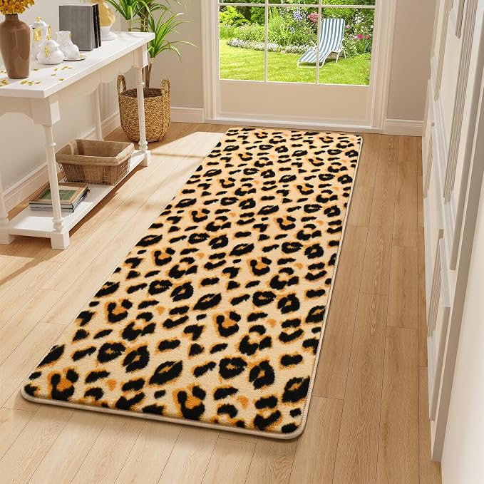 Amearea Soft Leopard Runner Rugs