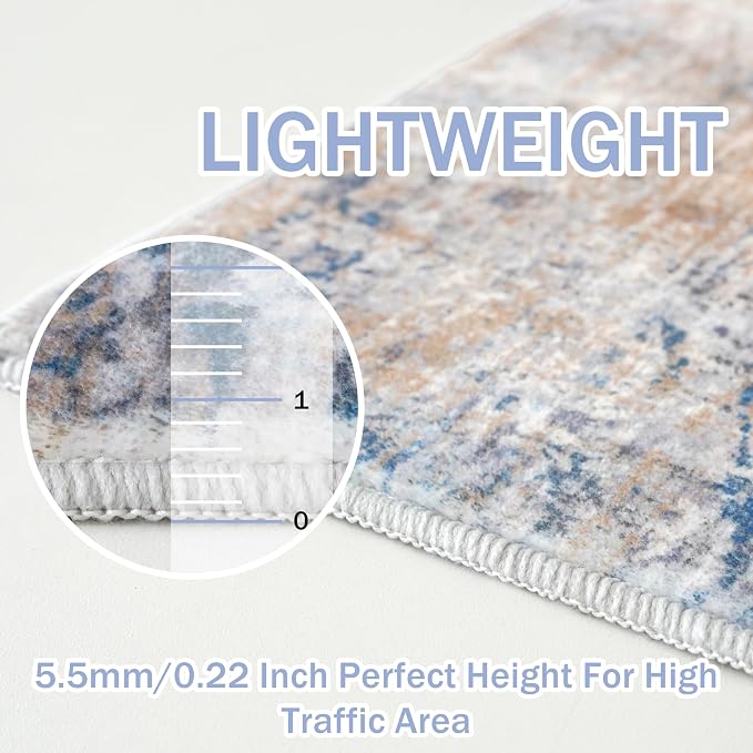 IOHOUZE Abstract Runner Rug 3x14 Ft Long Washable Runners