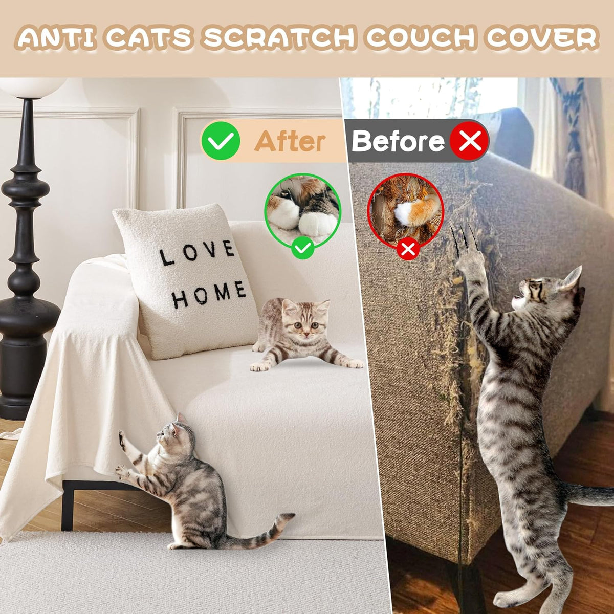 MYSKY HOME White Couch Cover for Dogs Washable Pet Couch Cover Furniture Protector Cover Non Slip Soft Couch Sofa Cover, Love Seat Couch Covers, Sofa Covers Washable, 71" x 102"