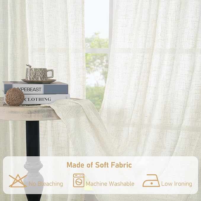 LAMIT Extra Wide Linen Curtains