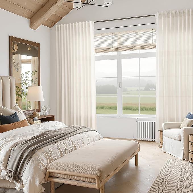 Nanspring Modern Linen Curtains