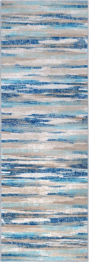 Lansny Modern Abstract Runner Rug 3x8