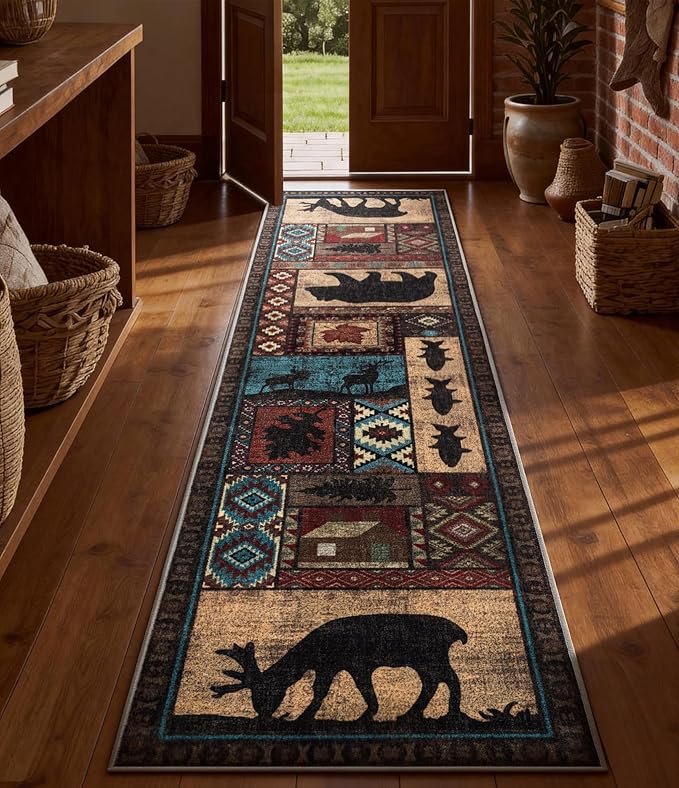 Rustic Cabin Runner Rug 2x8 Indoor Door Mat