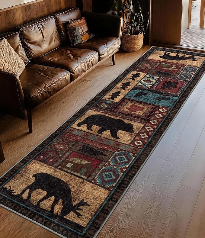 Rustic Cabin Runner Rug 2x8 Indoor Door Mat