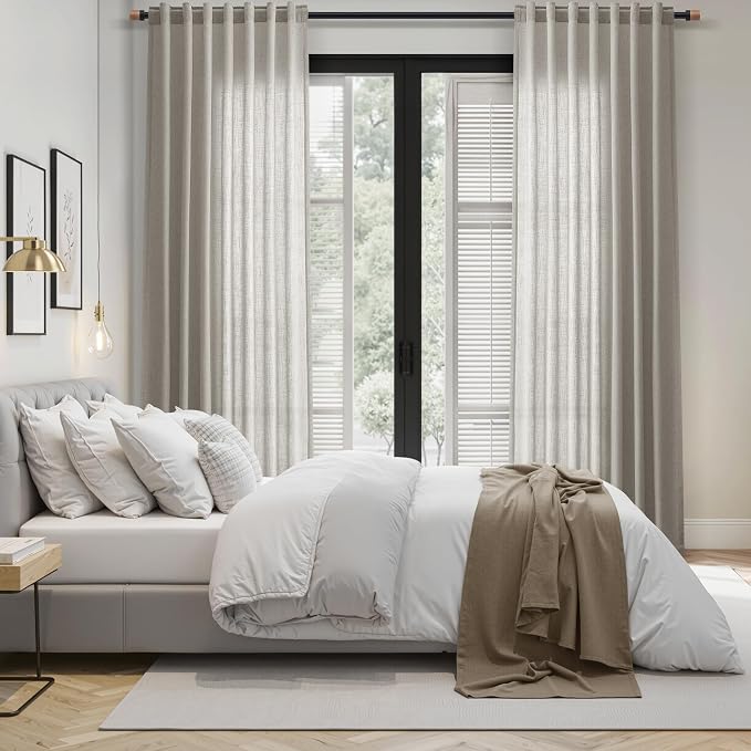 Silver Grey Linen Curtains 120 Inch Extra Long