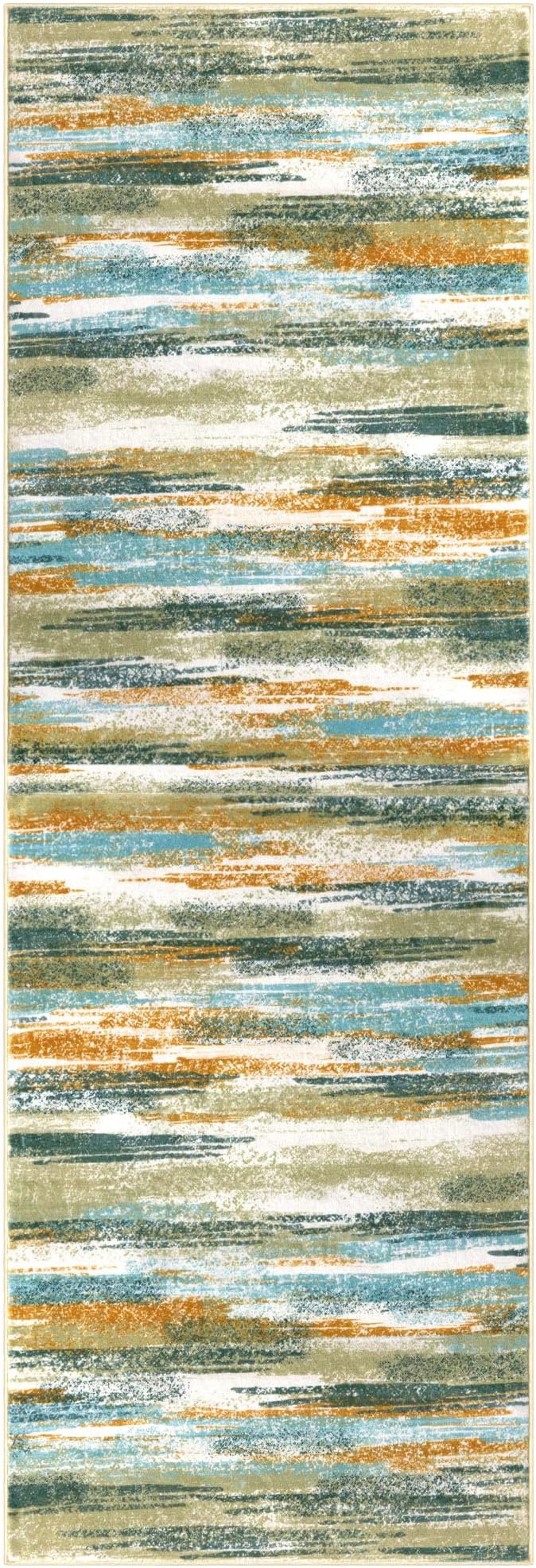 Lansny Modern Abstract Runner Rug 3x10