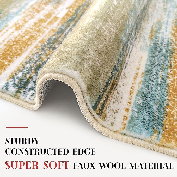 Lansny Modern Abstract Runner Rug 3x10