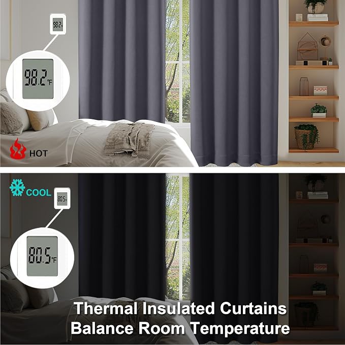 Simplebrand Ava Grey Blackout Curtains