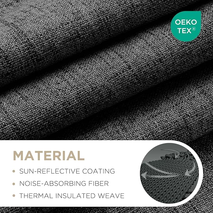 Joydeco Linen Blackout Curtains