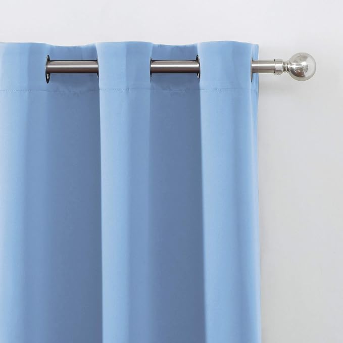 LEMOMO Sky Blue Thermal Blackout Curtains/52 x 108 Inch/Set of 2 Panels Room