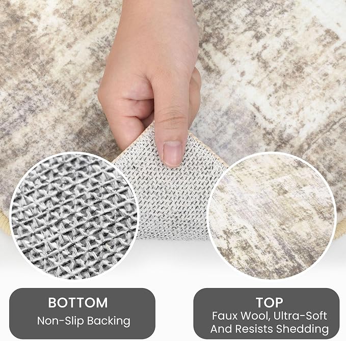 IOHOUZE Abstract Runner Rug 3x10 Ft Washable Runners