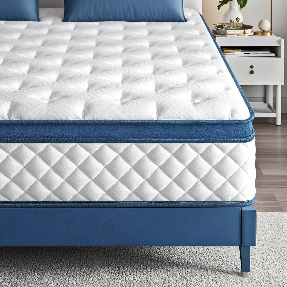 King Size Mattress, 14 Inch Medium Firm Hybrid King Bed Mattresses, Memory Foam Mattress in a Box for Pressure Relief, Individual Pocket Spring-Motion Isolation with Edge Support, CertiPUR-US