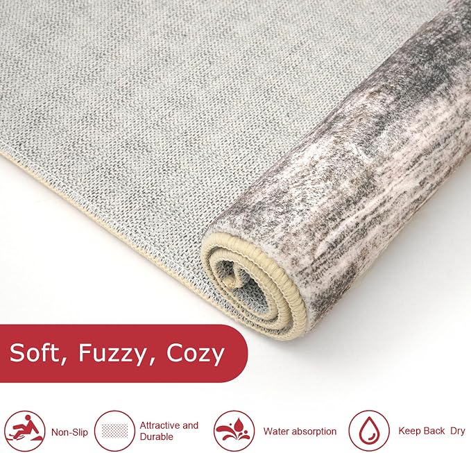 KOZYFLY Small Area Rug 2x3 Rug Entryway Rugs Modern Abstract, Washable Kitchen