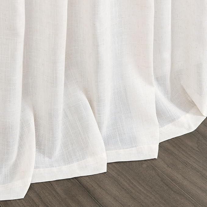 Ivory White Linen 112 Inch Curtains