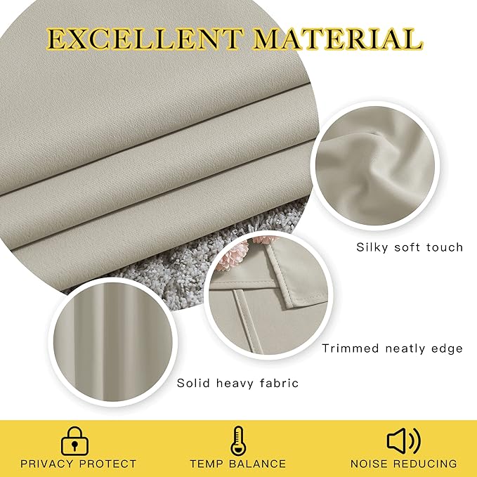 NICETOWN Blackout Natural Curtains