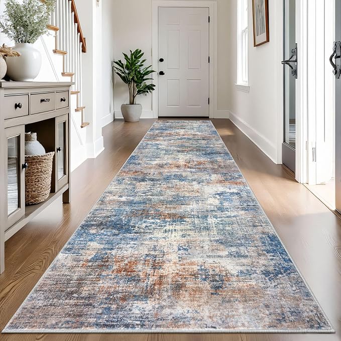 IOHOUZE Abstract Runner Rug 3x14 Ft Long Washable Runners
