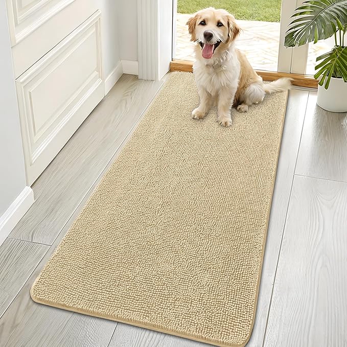 OLANLY Dog Door Mat for Muddy Paws 70x35, Absorbs Moisture and Dirt, Absorbent