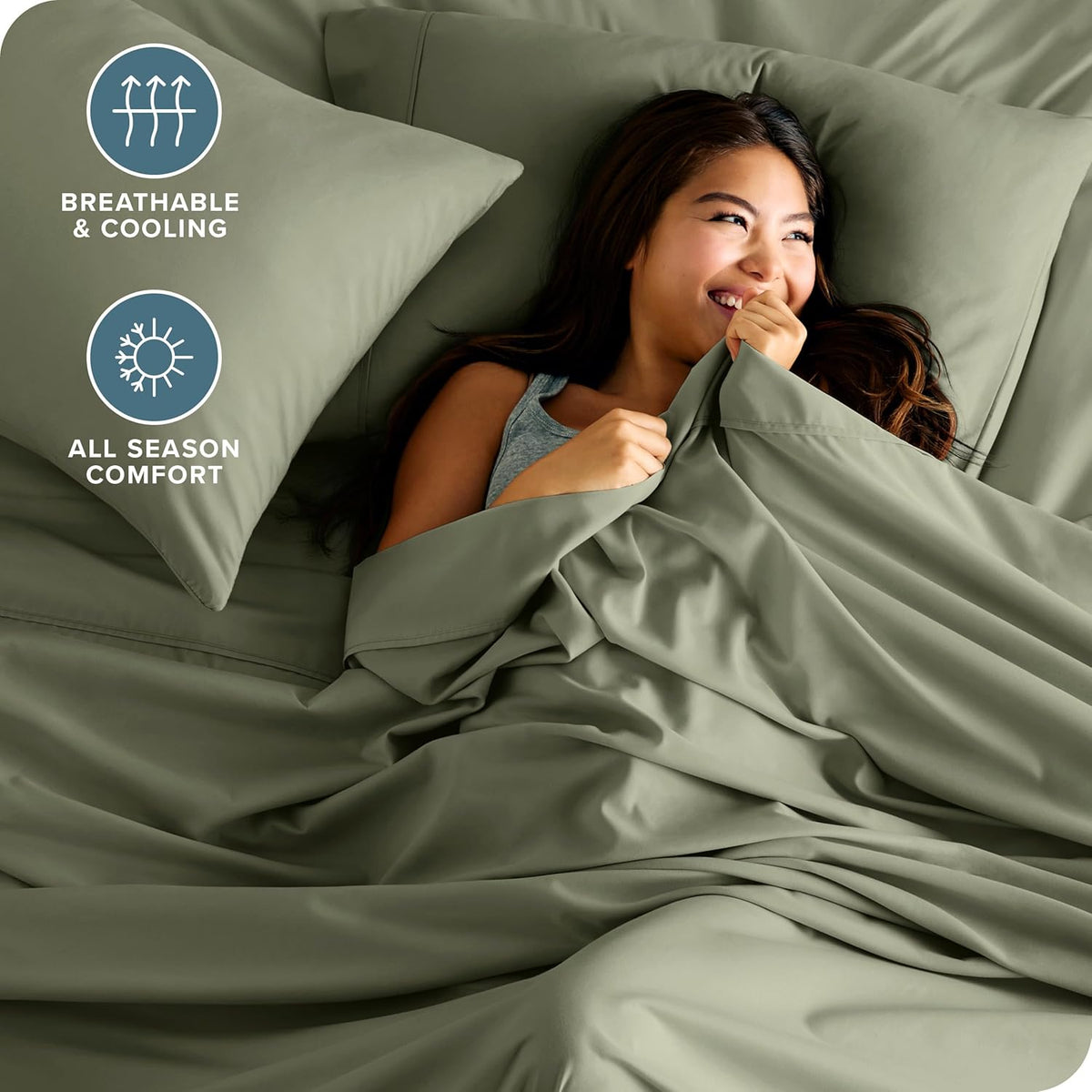 Bare Home Full Sheet Set - Luxury 1800 Ultra-Soft Microfiber Full Bed Sheets - Double Brushed - Deep Pockets - Easy Fit - 4 Piece Set - Bedding Sheets & Pillowcases (Full, Sage)