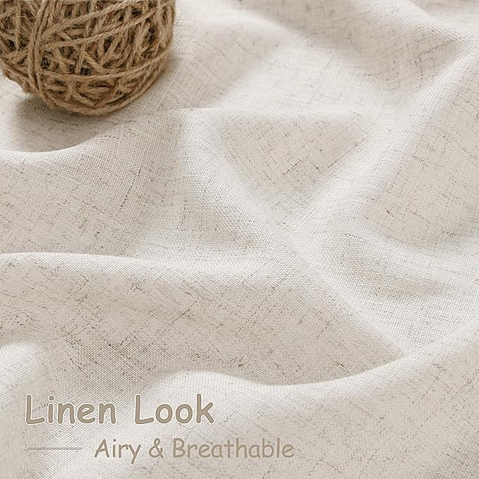 Nanspring Pearl White Linen Curtains
