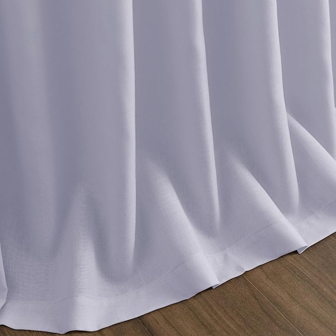 Nanspring Lavender Purple Linen Curtains 90 Inches Long