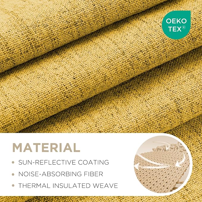 Joydeco Linen Blackout Curtains