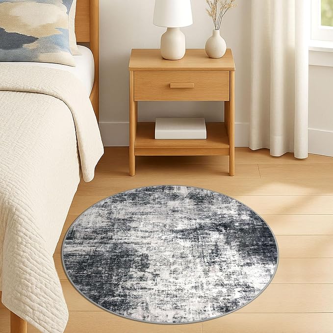 IOHOUZE Round Area Rug 3 Ft Circle Entryway Rugs Round Washable Door Mat Indoor