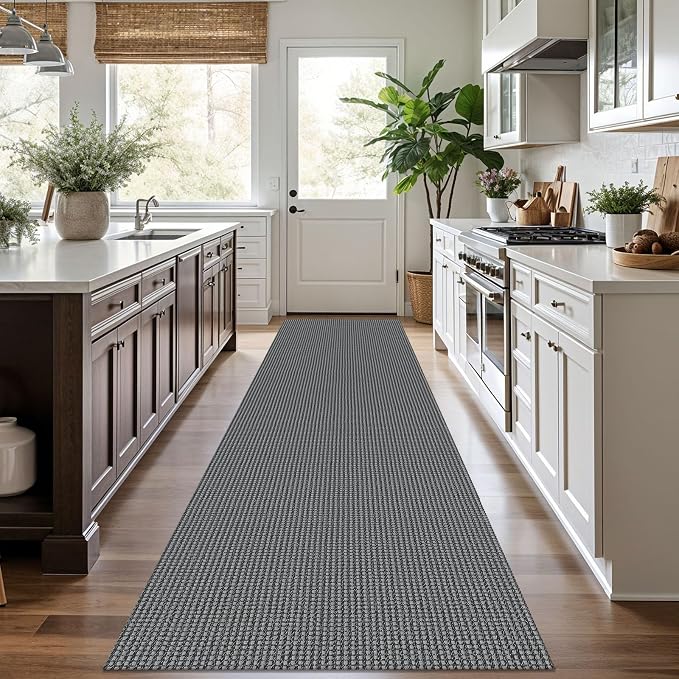 KOZYFLY Runners for Hallways 3x10 ft Washable Kitchen Runner Non Slip Rubber