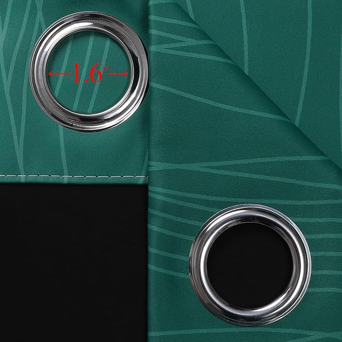 Estelar Textiler Green and Greyish White Blackout Curtains