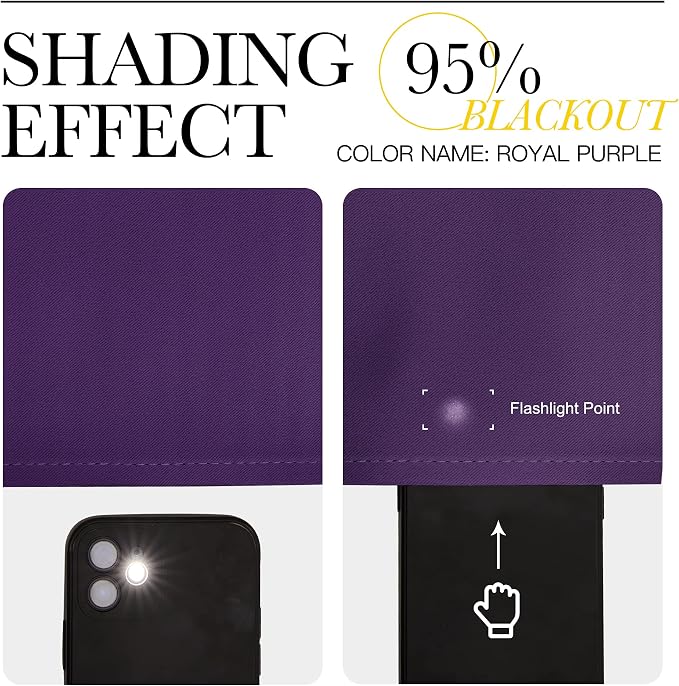 NICETOWN Royal Purple Blackout Curtains 120 inches Length