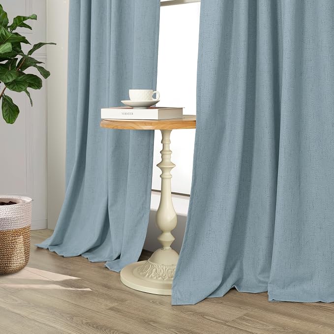 Light Blue Room Darkening Curtains
