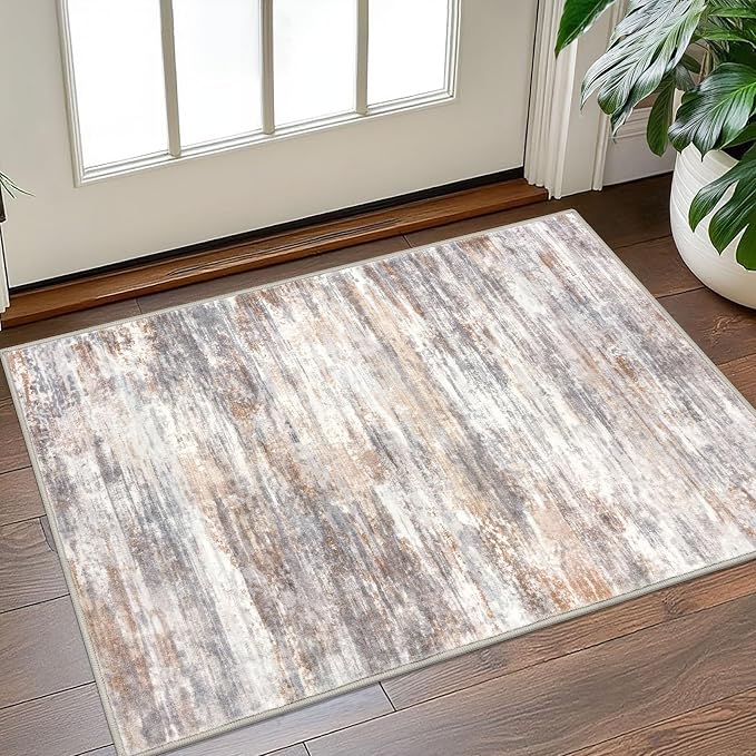 KOZYFLY Modern Abstract Small Area Rugs 2x3, Washable Kitchen Rug Non-Slip Soft