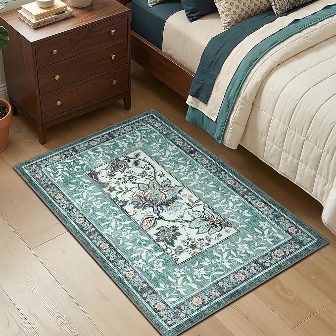 GarveeHome Teal 2x3 Door Mat Indoor Rugs