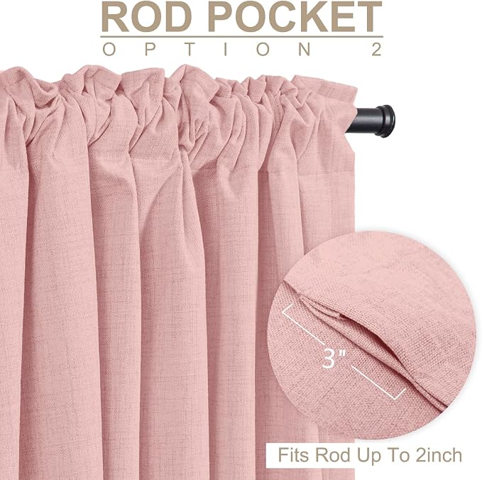 100% Blackout Shield Linen Blackout Curtains
