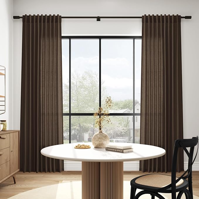 Chocolate Linen Curtains 72 Inch Long