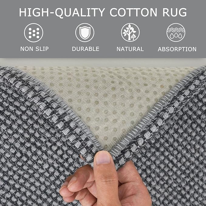KOZYFLY Washable Area Rug 6x9 ft Rubber Backed Non Slip Rugs