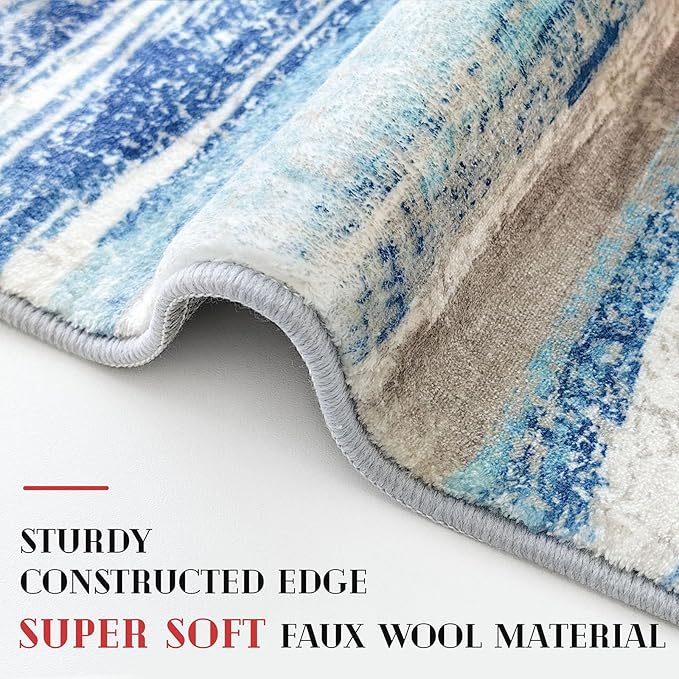 Lansny Modern Abstract Runner Rug 3x14