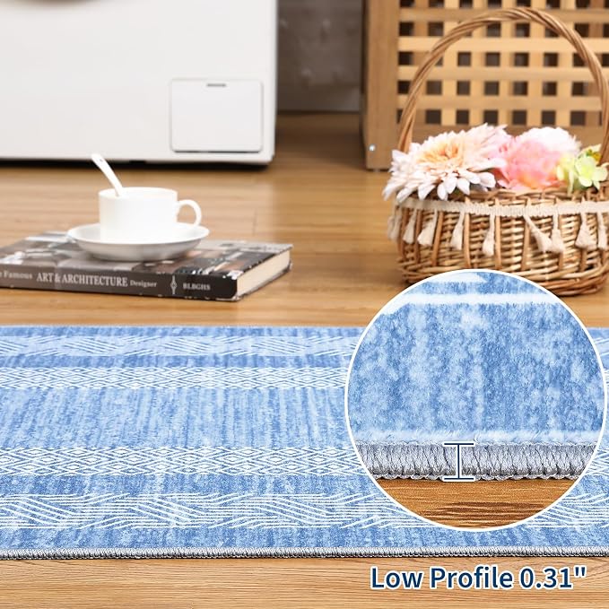 GarveeHome Small Bedroom Area Rug 3x5 Bordered Area Rug