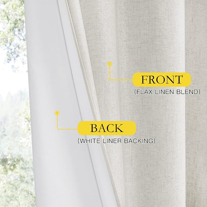 NICETOWN Linen Blackout Curtains