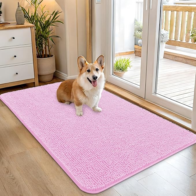 OLANLY Dog Door Mat for Muddy Paws 45x27, Absorbs Moisture and Dirt, Absorbent