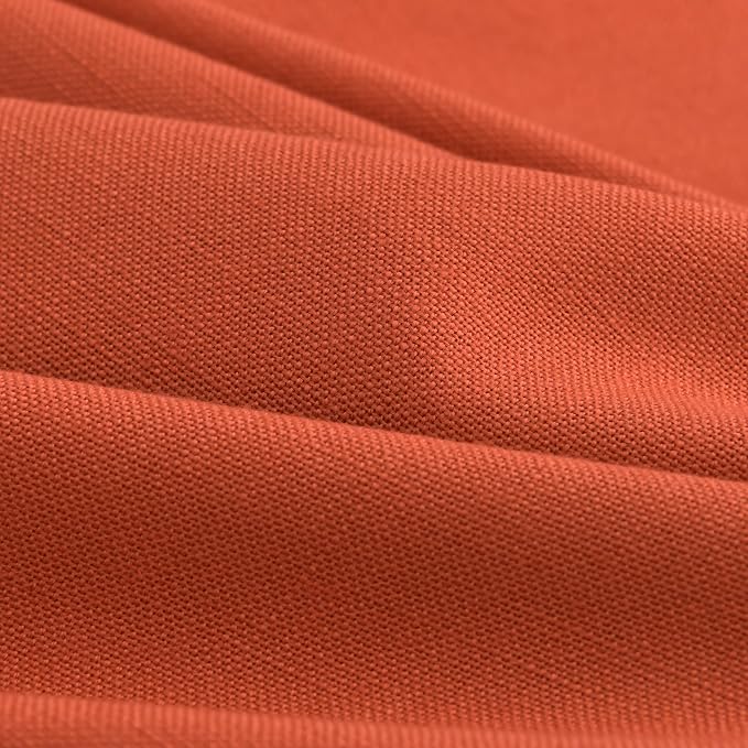 Nanspring Bright Orange Linen Blend Light Filtering Back Tab Curtains 102