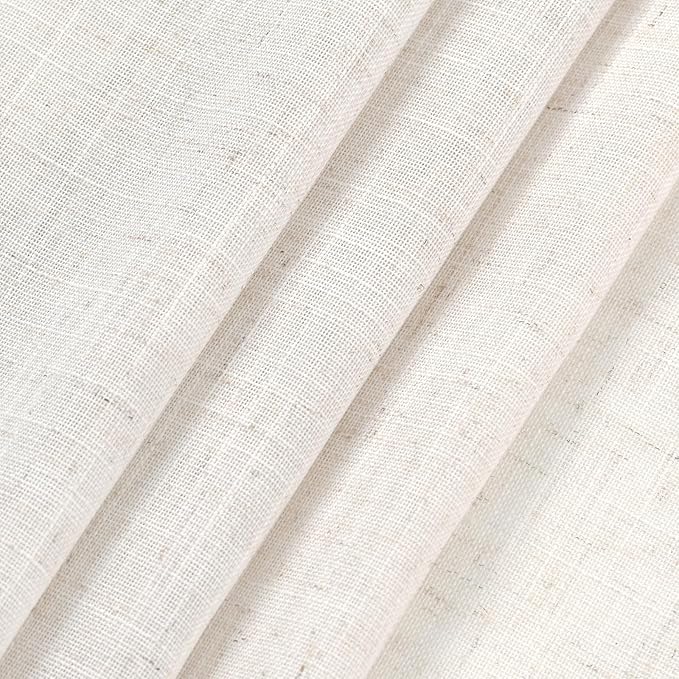 Ivory White Linen Curtains 102 Inches Long